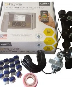 Orbit B-hyve WiFi Controller 6 Station with 6 x Solenoid Combo -Free Rain Sensor