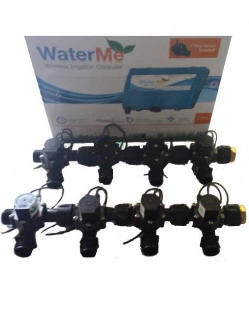 WaterMe Irrigation Controller + Qty 8 x 3/4" Irrigation Manifold Assembly x 3/4" BSP Male (2-way)- 50LPM
