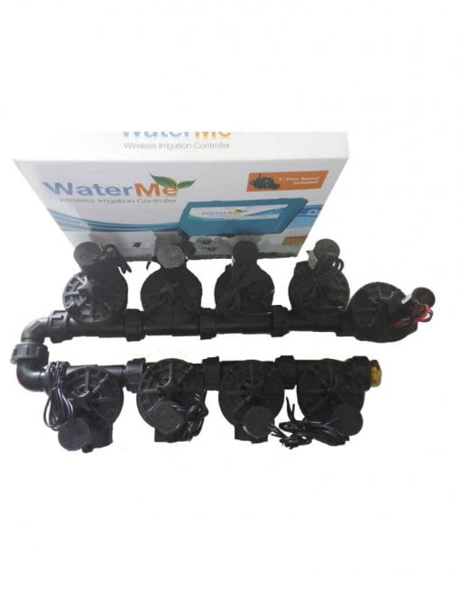WaterMe Irrigation Controller + 1" Irrigation Manifold Assembly (8 x 1" Manifold +1 x 1" Inline Solenoid) - 100LPM