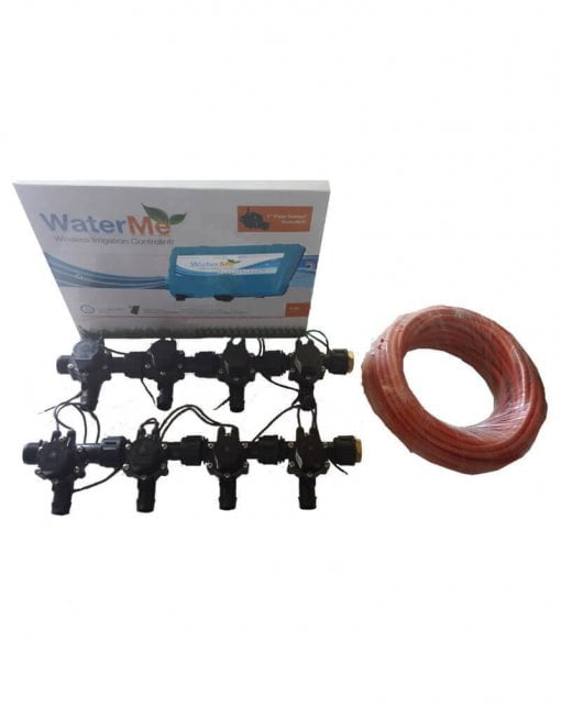 WaterMe Combo - WiFi Controller & 8 Zone 19mm Barb Irrigation Manifold Valves with 9 core Wire