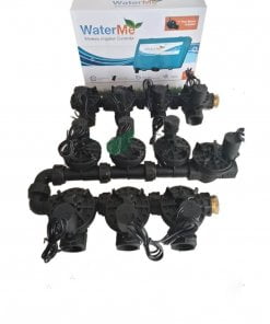 WaterMe Irrigation Controller + Qty 10 x 1" Irrigation Manifold Assembly (10 x 1" Manifold +1 x 1" Inline Solenoid) - 100LPM