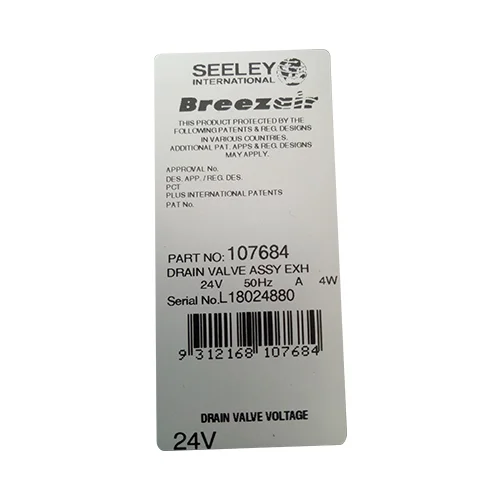 Breezair/Braemar Seeley Drain Valve and Shutoff 24VAC #105345,#107684