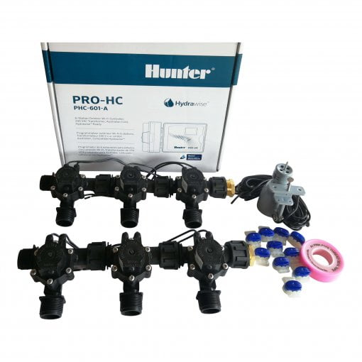 Hunter 6 Station Pro-HC WiFi Irrigation*Outdoor*6x 3/4" Solenoids,Free Rain Sensor