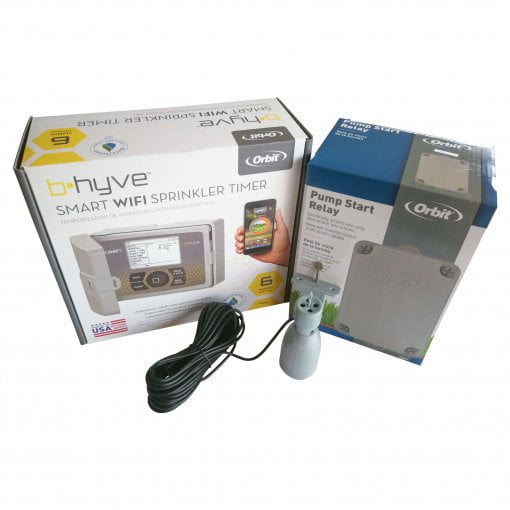 Orbit B-Hyve 6 Station WiFi Irrigation Controller & Pump Start Relay,Free Rain Sensor