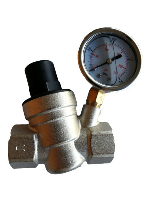 3/4" inch Chrome Plated Brass Adjustable Pressure Regulator(Reducer) 20mm with Gauge-DN 20