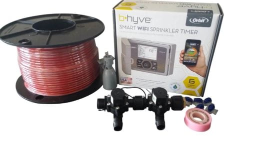 Orbit B-hyve WiFi Controller 6 Station-2 x 19mm Barb Solenoids Combo-Rain Sensor,Wire