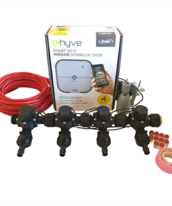 Orbit B-hyve WiFi Controller 4 Station-4x 13mm Barb Manifold Solenoid Valves & Wire Combo -FreeSensor