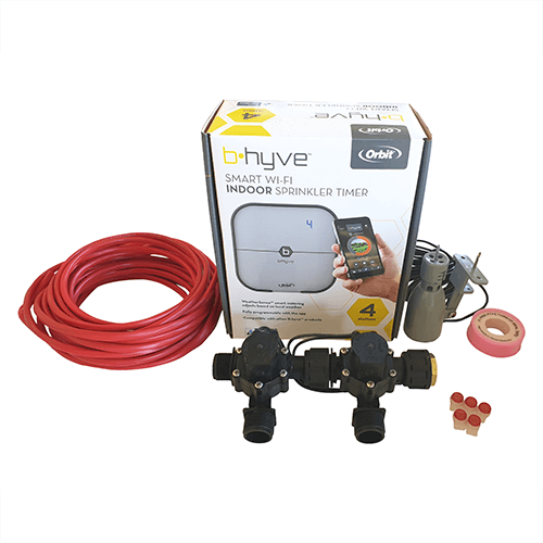 Orbit B-hyve WiFi Controller 4 Station-2x 3/4" inch Manifold Solenoid Valves & Wire Combo -FreeSensor